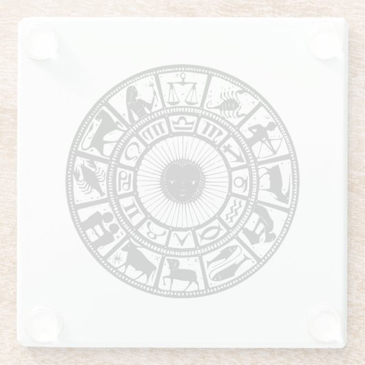  Astrologie Zodiawiel Glazen Onderzetter (Achterkant)