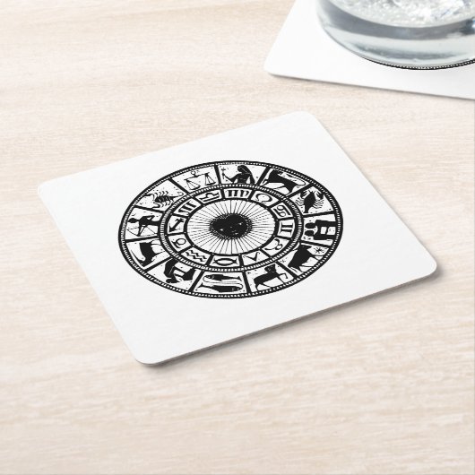  Astrologie Zodiawiel Kartonnen Onderzetters (Schuin)