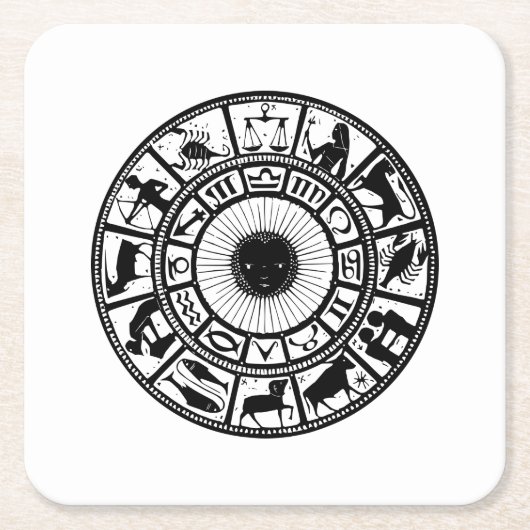  Astrologie Zodiawiel Kartonnen Onderzetters (Voorkant)