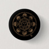  Astrologie Zodiawiel Ronde Button 3,2 Cm (Voorkant)