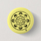  Astrologie Zodiawiel Ronde Button 3,2 Cm (Voorkant)