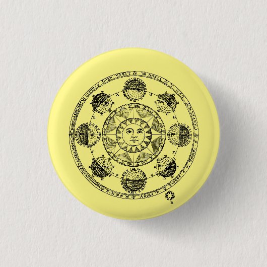  Astrologie Zodiawiel Ronde Button 3,2 Cm (Voorkant)