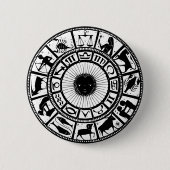 Astrologie Zodiawiel Ronde Button 5,7 Cm (Voorkant)