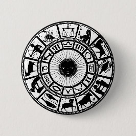 Astrologie Zodiawiel Ronde Button 5,7 Cm