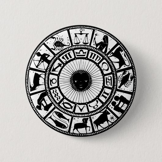  Astrologie Zodiawiel Ronde Button 5,7 Cm (Voorkant)