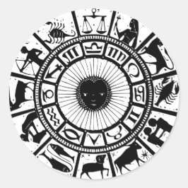  Astrologie Zodiawiel Ronde Sticker