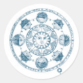 Astrologie Zodiawiel Ronde Sticker (Voorkant)