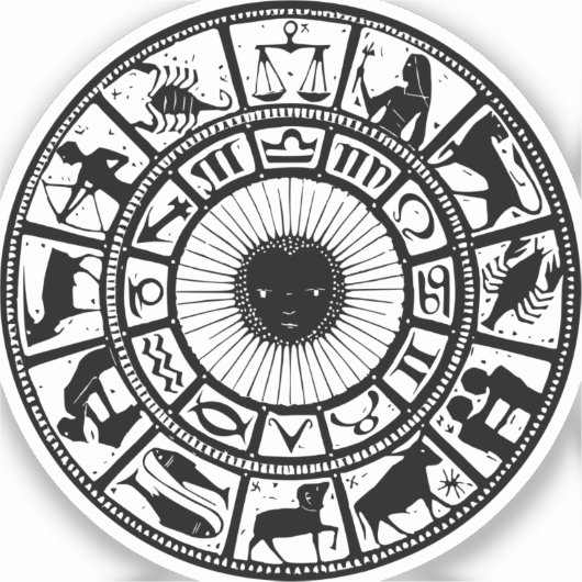 Astrologie Zodiawiel Sticker (Voorkant)