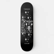 Astrologie Zwart Skateboard met Schorpioen Symbool