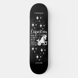 Astrologie Zwart Skateboard met Steenbok Symbool