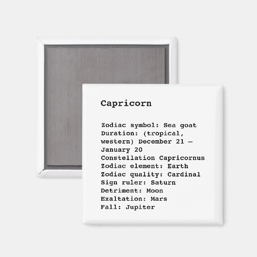 Astrologie zwart wit magneet (Voorkant / Achterkant)