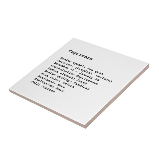 Astrologie zwart wit tegeltje (Zijkant)