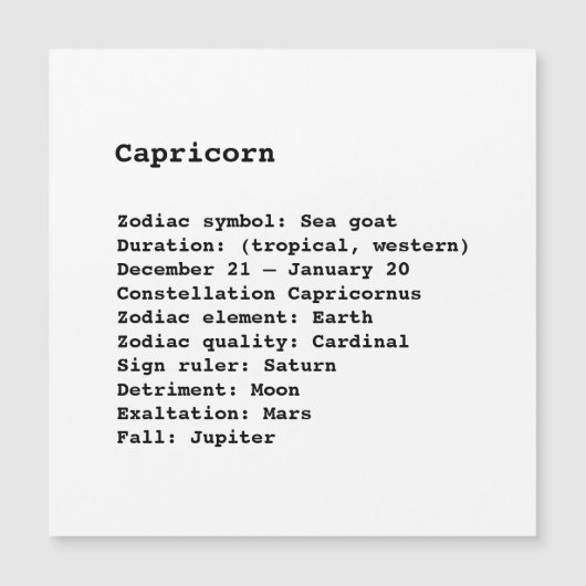 Astrologie zwarte witte magneet (Voorkant)