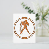 Astrologiebord van de waterdrager van het waterig  briefkaart (Staand voorkant)