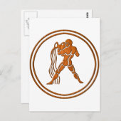 Astrologiebord van de waterdrager van het waterig  briefkaart (Voorkant / Achterkant)