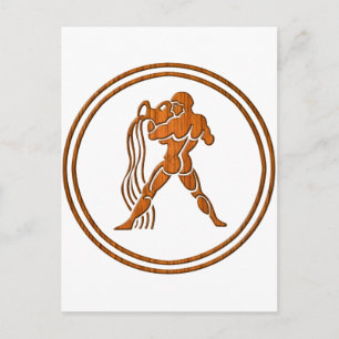 Astrologiebord van de waterdrager van het waterig  briefkaart