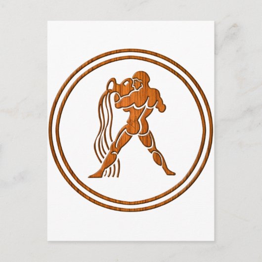 Astrologiebord van de waterdrager van het waterig  briefkaart (Voorkant)