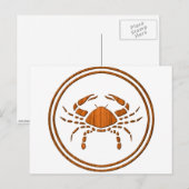Astrologiebord voor houtkanker Zodiab Crab Briefkaart (Voorkant / Achterkant)
