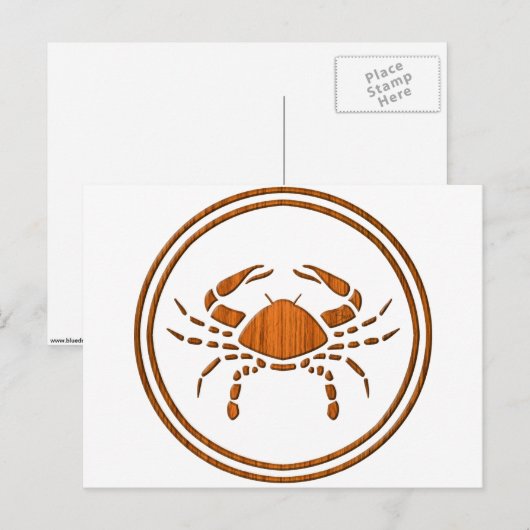 Astrologiebord voor houtkanker Zodiab Crab Briefkaart (Voorkant / Achterkant)