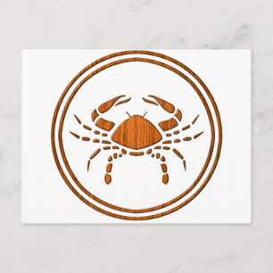 Astrologiebord voor houtkanker Zodiab Crab Briefkaart