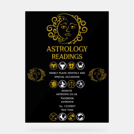astrologielezen acryl bord (Voorkant)