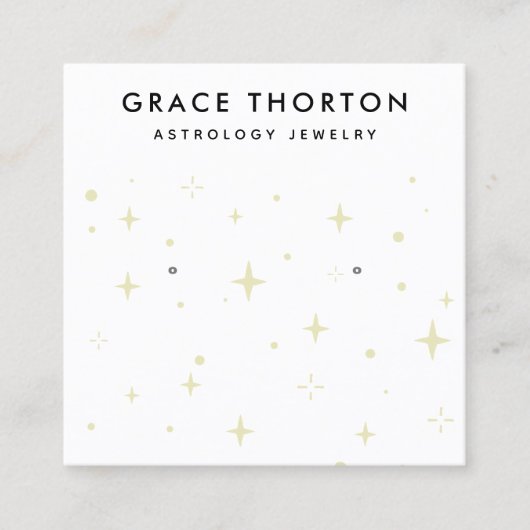 Astrologiesterren die juwelen-beeldschermkaart ver vierkante visitekaartje (Voorkant)