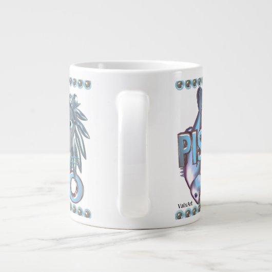 Astrologievriendschap Valxart Pisces Leo Grote Koffiekop (Achterkant)