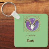 astrologisch Capricorn/bewerkbare naam Sleutelhanger (Voorkant)