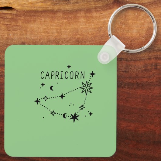 astrologisch Capricorn/bewerkbare naam Sleutelhanger (Achterkant)