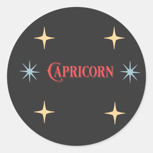 Astrologisch Capricorn Ronde Sticker (Voorkant)