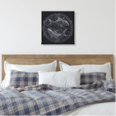 Astrologisch gebarenteken van het ras feb 19-maart canvas afdruk (Insitu (Slaapkamer))