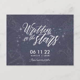 Astrologisch geschreven in de sterren Save the Dat Briefkaart