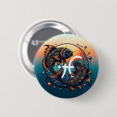 Astrologisch horoscoopteken Vissen Zodiac Ronde Button 5,7 Cm (Voorkant /achterkant)