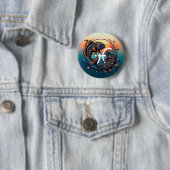 Astrologisch horoscoopteken Vissen Zodiac Ronde Button 5,7 Cm (In situ)