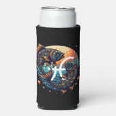 Astrologisch horoscoopteken Vissen Zodiac Seltzer Blikjeskoeler (Seltzer Voorkant)