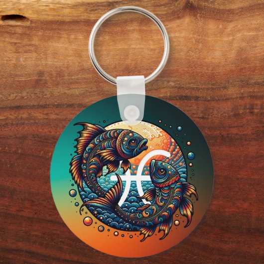 Astrologisch horoscoopteken Vissen Zodiac Sleutelhanger (Achterkant)
