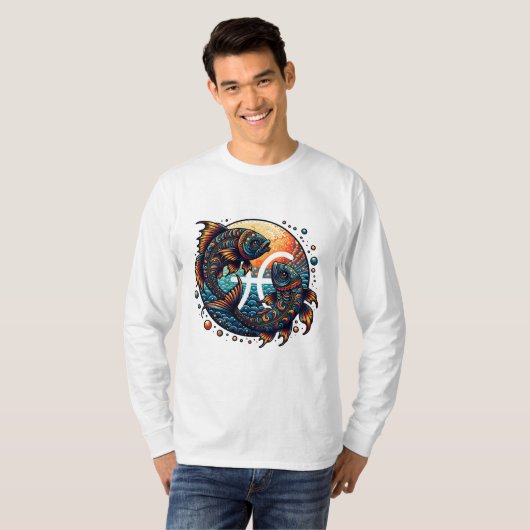 Astrologisch horoscoopteken Vissen Zodiac T-shirt (Voorkant volledig)