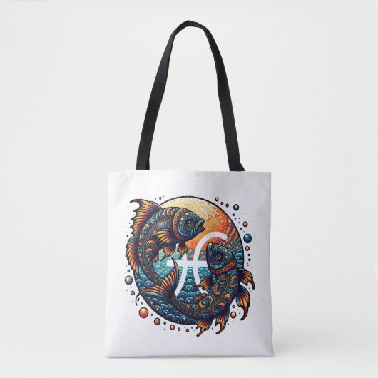 Astrologisch horoscoopteken Vissen Zodiac Tote Bag (Voorkant)