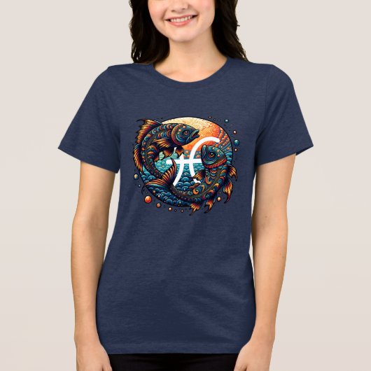 Astrologisch horoscoopteken Vissen Zodiac Tri-Blend Shirt (Voorkant)