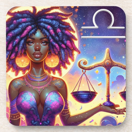 Astrologisch horoscoopteken Weegschaal Zodiac Bier Onderzetter (Voorkant)