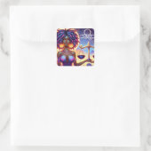 Astrologisch horoscoopteken Weegschaal Zodiac Vierkante Sticker (Tas)
