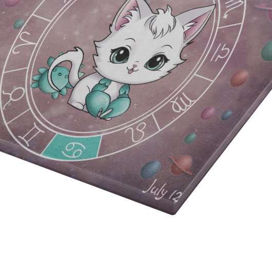 Astrologisch Kanker Schattigee kat Zodiac Wheel Snijplank (Hoek)