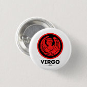 Astrologisch logo voor virgo ronde button 3,2 cm (Voorkant /achterkant)