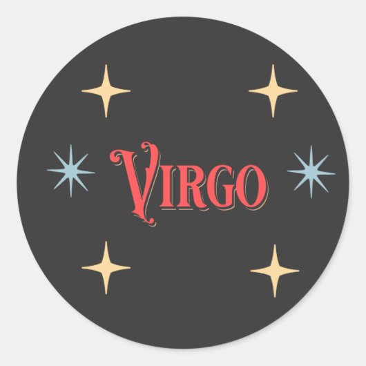 Astrologisch logo voor virgo ronde sticker (Voorkant)