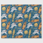 Astrologisch Rocket Patroon voor ruimtevaartmonoke Cadeaupapier (Vlak)