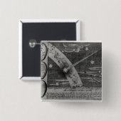 Astrologisch schema van de komeet vierkante button 5,1 cm (Voorkant /achterkant)