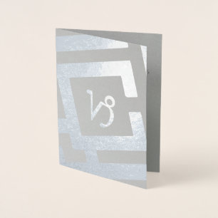 Astrologisch Sign Capricorn Silver Custom Text Folie Kaarten