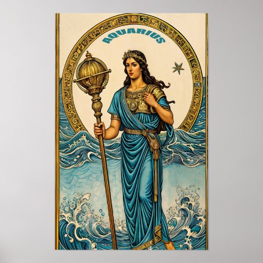 astrologisch signaal voor Aquarius Poster (Voorkant)