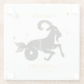 Astrologisch sterrenbeeld Steenbok Naam Gift Glazen Onderzetter (Achterkant)