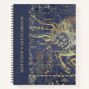 Astrologisch Sterrennacht-zakboek met naam Notitieboek